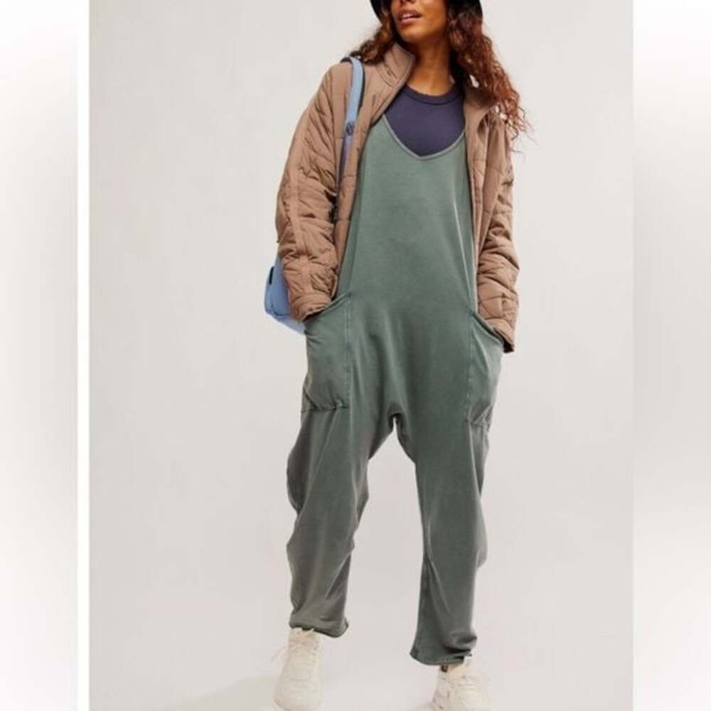 FREE PEOPLE ONESIE HOT SHOT in Midnight Jade NWOT sz L size large FP Movement